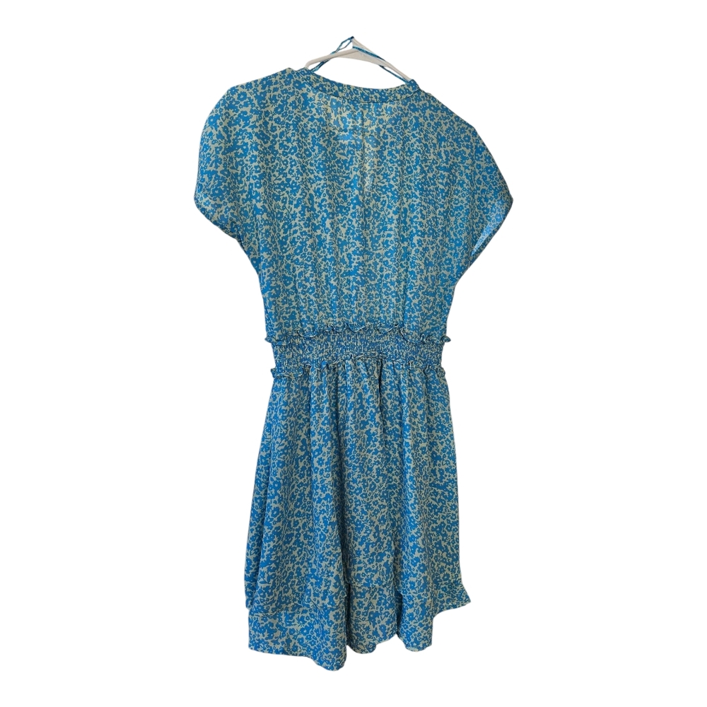 Sienna Sky Blue & White Dolman Sleeve Floral Mini Sundress Size Medium